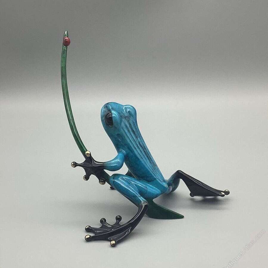 Tim Cotterill (b.1950) &lsquo;Frogman&rsquo; Limited Edition Enamelled Bronze Frog and Ladybird, c.200