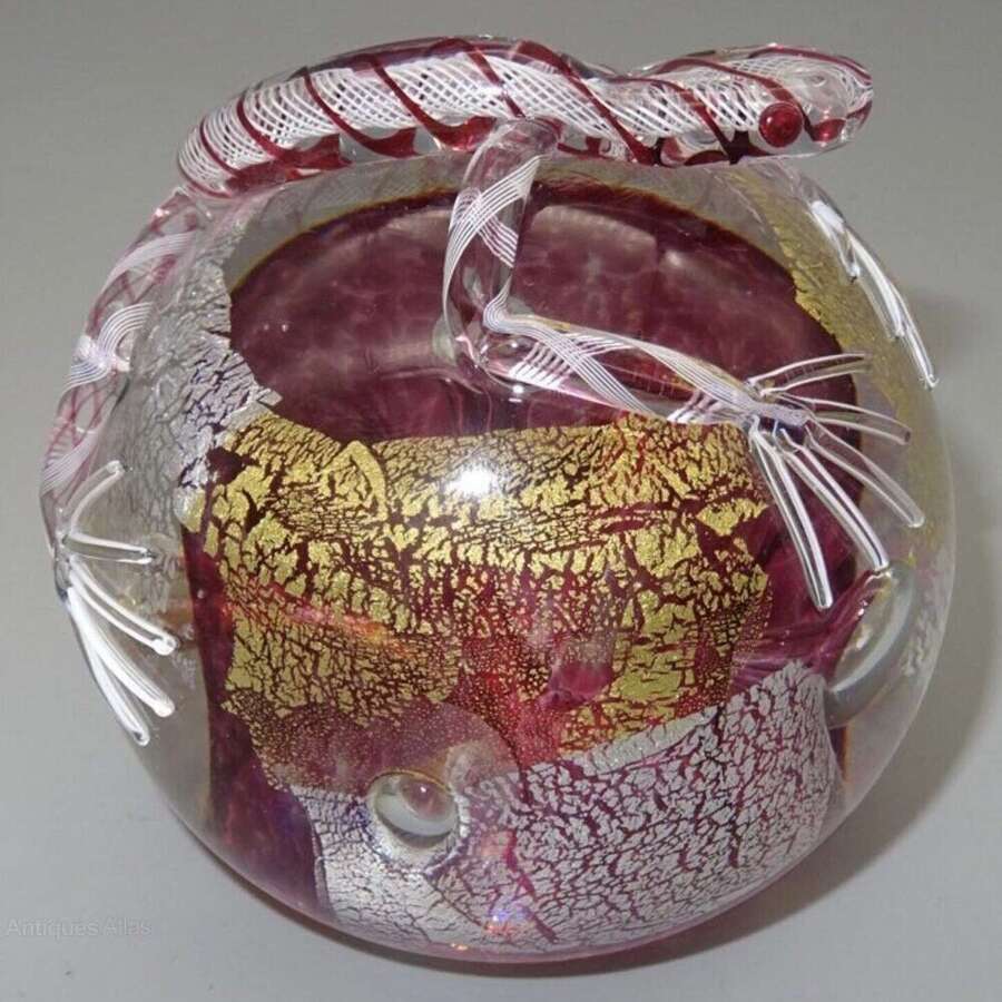 Michael James Hunter Twist Glass Studio Paperweight