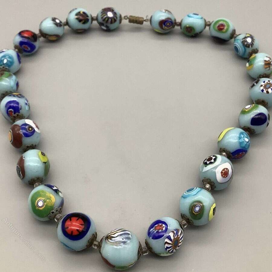 Vintage Millefiori Hand Made Necklace Beads