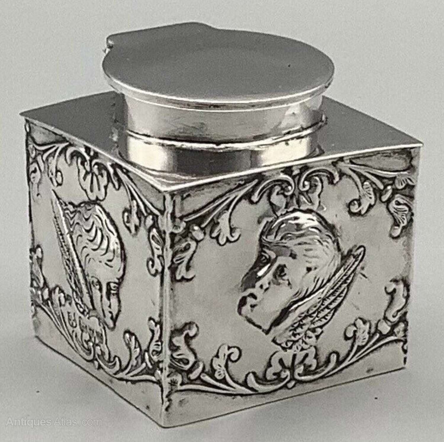 Silver Inkwell Antique Silver Inkwell