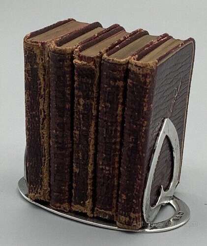 Rare Edwardian Miniature Silver Book Rack