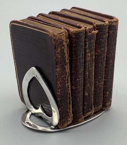 Rare Edwardian Miniature Silver Book Rack