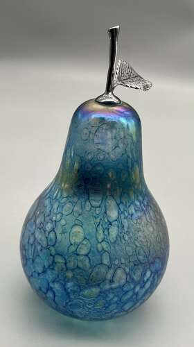 John Ditchfield Glasform Pear Paperweight