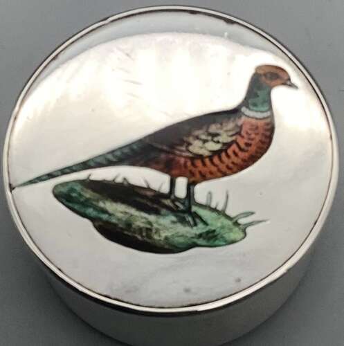 Edwardian silver and enamel pill box