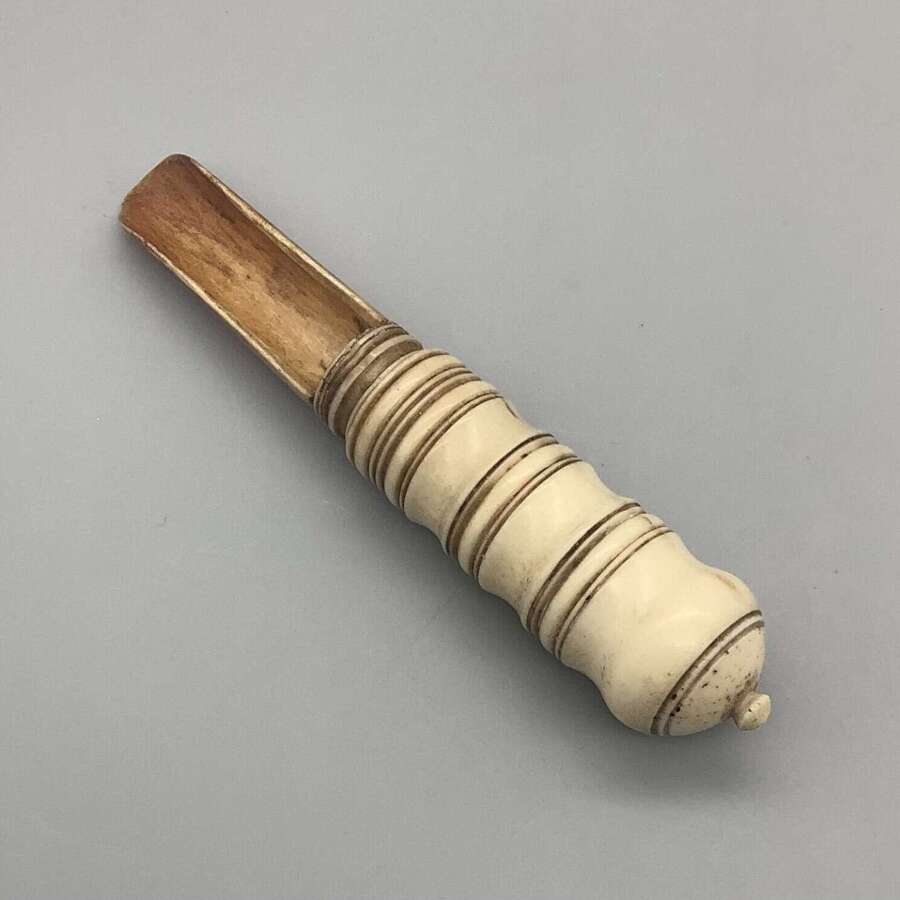 Antique Late Georgian Bone Pocket Apple Corer 19th Century Traditional Design