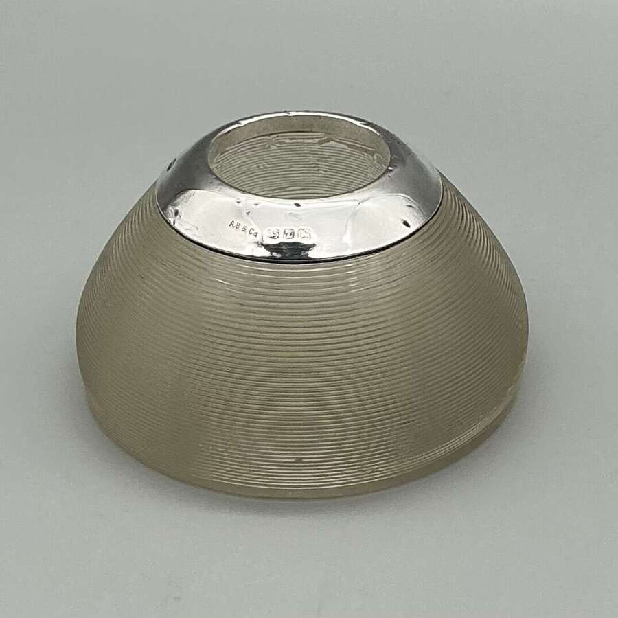 A. Barrett & Co., Birmingham 1924 &mdash; Silver-Mounted Glass Match Striker