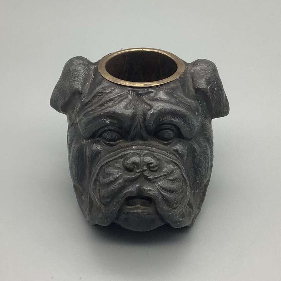 Pewter Bulldog Head Match Holder Striker