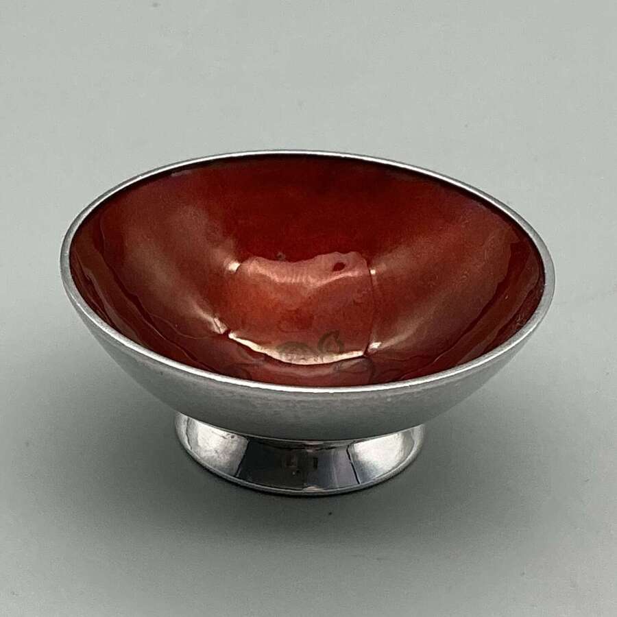 Vintage Danish Silver and Enamel dish by Volmer Bahner